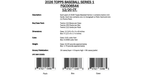 Topps MLB Baseball Series 1 2026 - Hobby Box