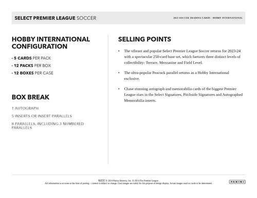 Panini Select Premier League 2023/24 - International Hobby Box