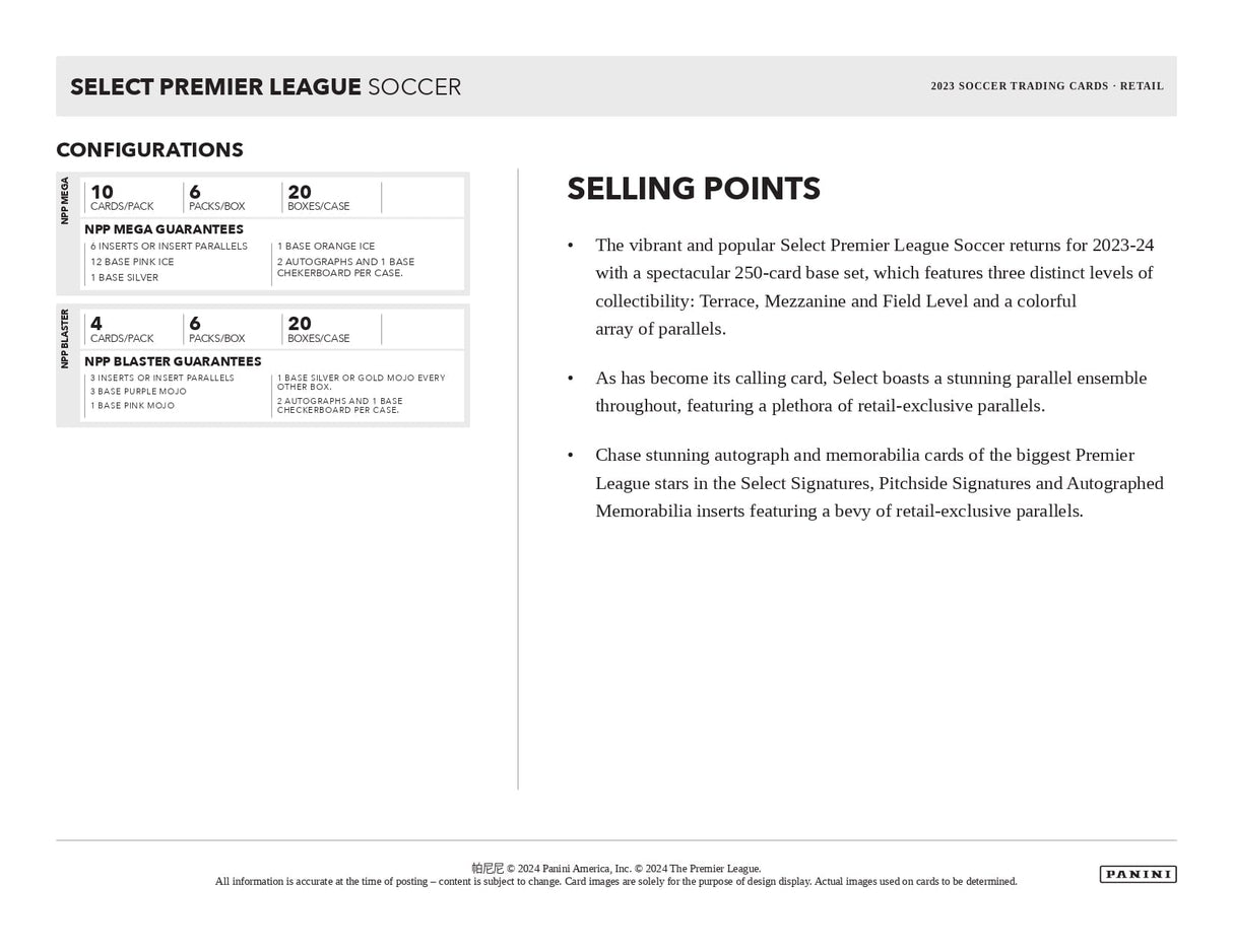 Panini Select Premier League 2023/24 - Mega Box