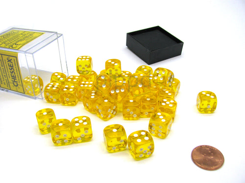 Translucent – 12mm d6 Yellow w/white Dice Block™