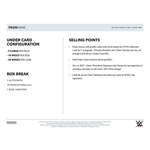 Wrestling Panini Prizm WWE 2023 - Under Card Hobby Box