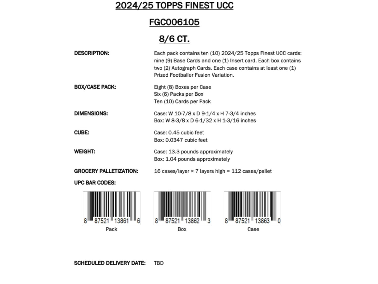 Topps Finest UEFA Club Competitions 2024/25 - Hobby Box