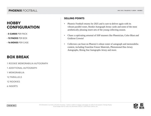 Panini Phoenix Football 2025 - Hobby Box