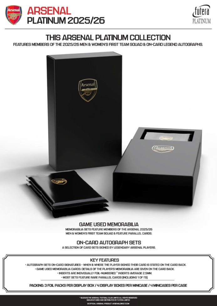 Futera Arsenal Platinum 2025/26 - Hobby Box – Spilforsyningen