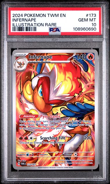 Infernape [Illustration Rare] #173 PSA 10 [Pokemon Twilight Masquerade 2024]