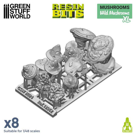 Green Stuff World: 3D Printed Set - Wild Mushrooms XL