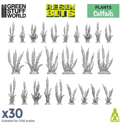 Green Stuff World: 3D Printed Set - Plants - Cattails