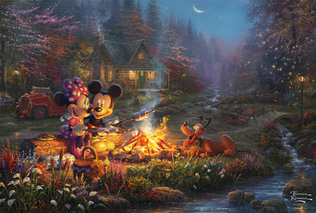 Thomas Kinkade: Disney - Mickey & Minnie Sweetheart Campfire 200 (Puslespil)