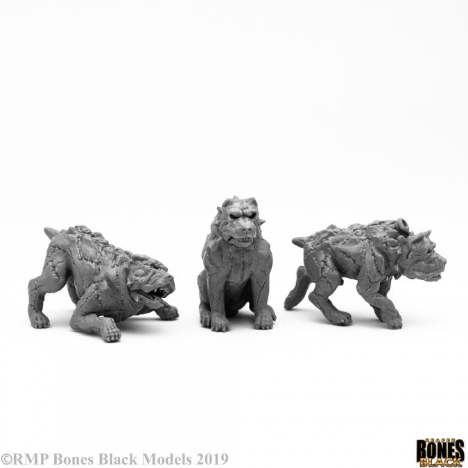 Reaper Bones Black - Hell Hounds (3 Stk)