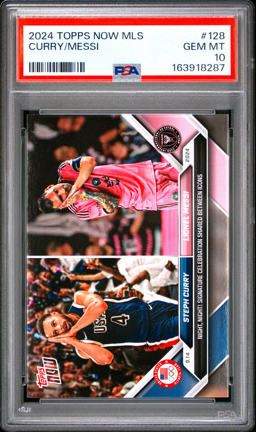 Curry/messi #128 Topps Now Mls 2024 PSA 10
