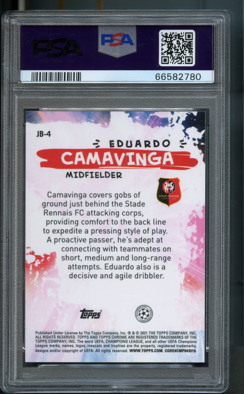 Eduardo Camavinga #JB4 PSA 10 [2020 Topps Chrome UCL]