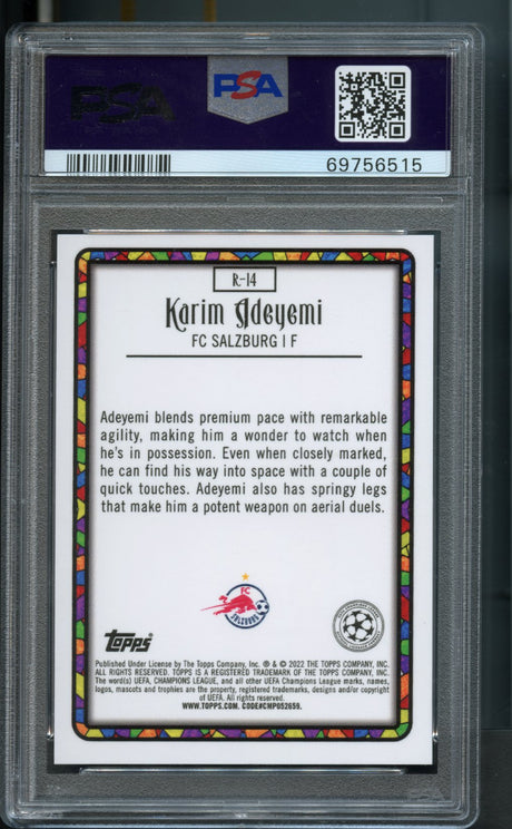 Karim Adeyemi #R14 PSA 10 [2021-22 Topps Merlin Chrome UCL]