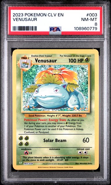 Venusaur #3 PSA 8 [Pokemon CLV Trading Card Game Classic 2023]