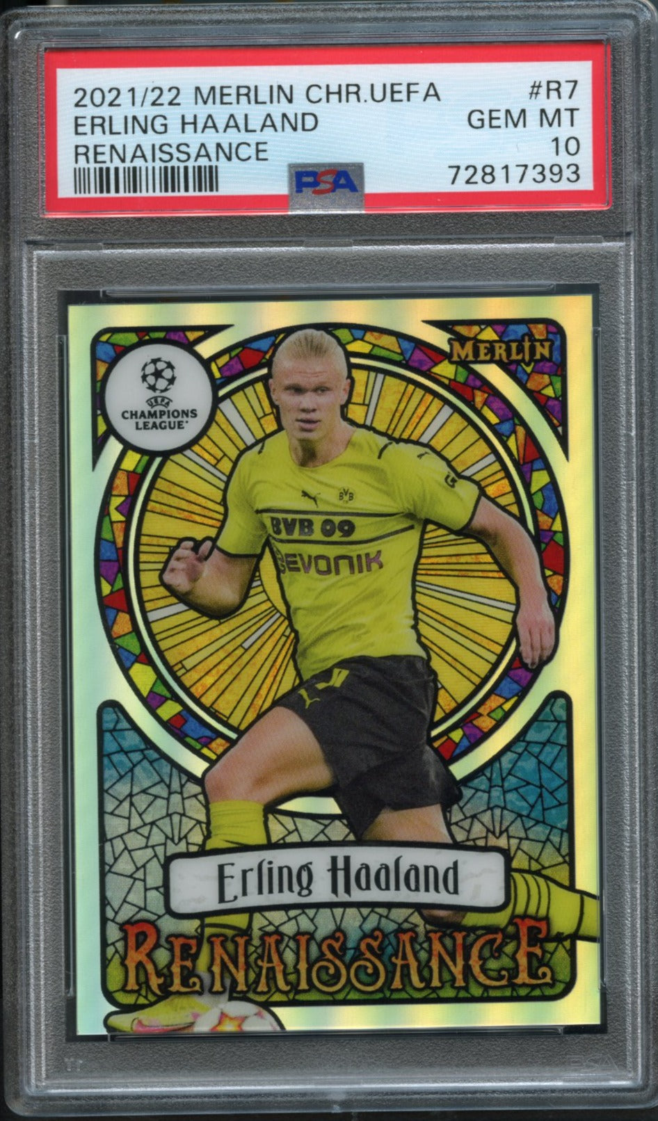 Erling Haaland #R7 PSA 10 [2021-22 Topps Merlin Chrome UCL]