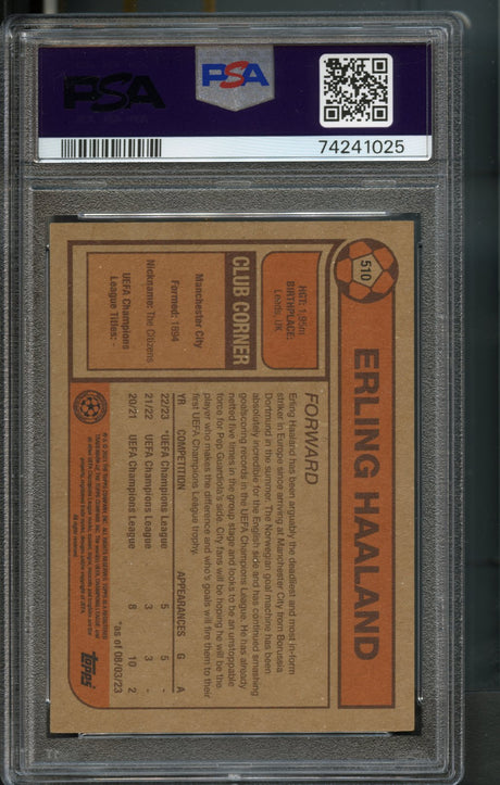 Erling Haaland #510 PSA 9 [2023 Topps Living Legend UCL]