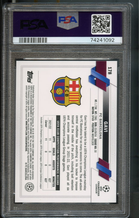 Gavi #178 Starball Foil PSA 9 [2022-23 Topps UEFA Club Competitions 1st Edition]