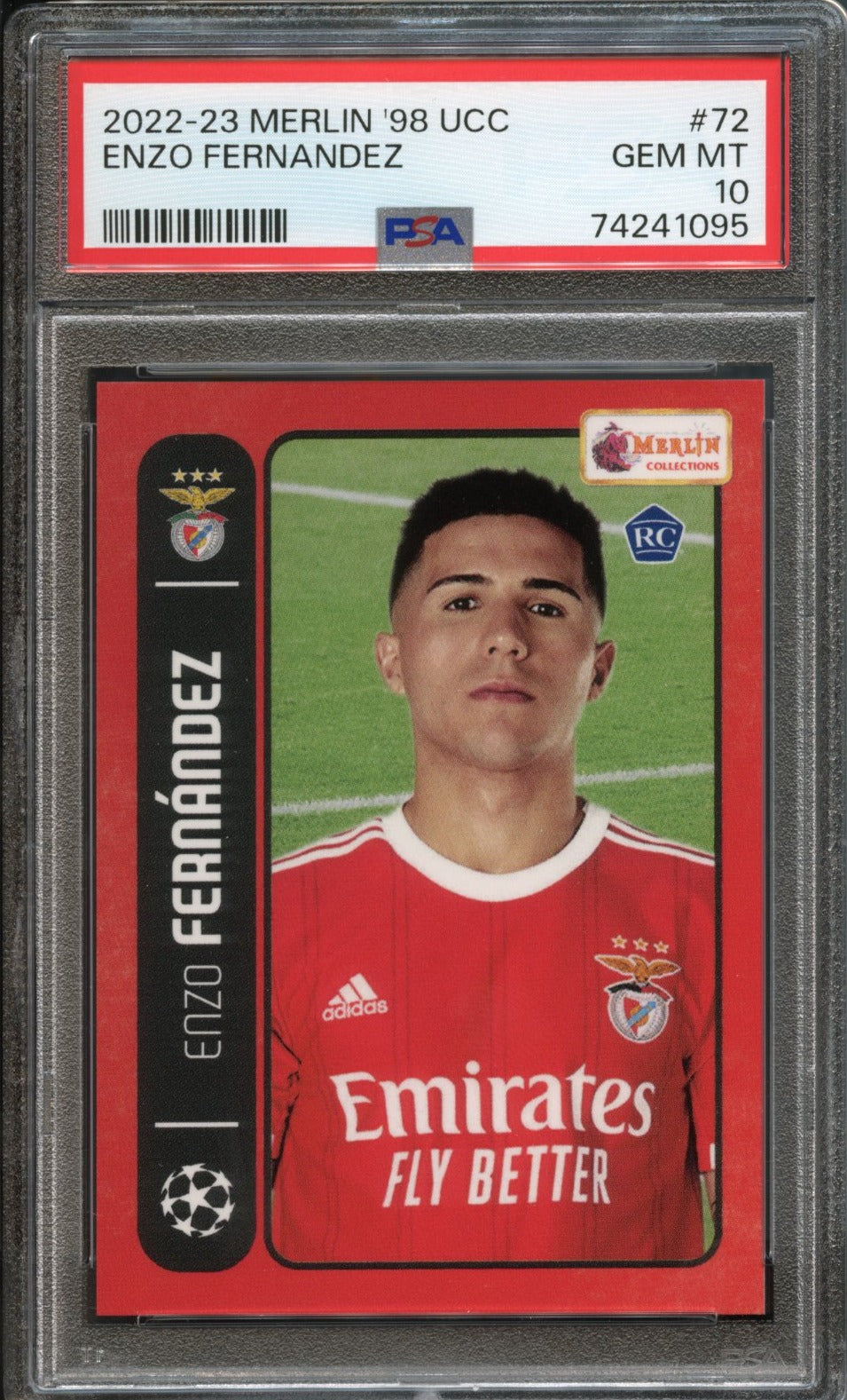Enzo Fernandez #72 Rookie PSA 10 [2022-23 Topps Merlin Hertiage 98]