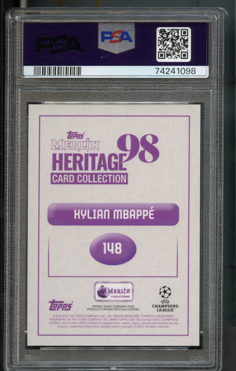 Kylian Mbappe #148 PSA 9 [2022-23 Topps Merlin Hertiage 98]