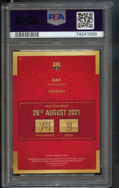 Gavi #47 Gold Drip PSA 9 [2022-23 Topps FC Barcelona Team Set]