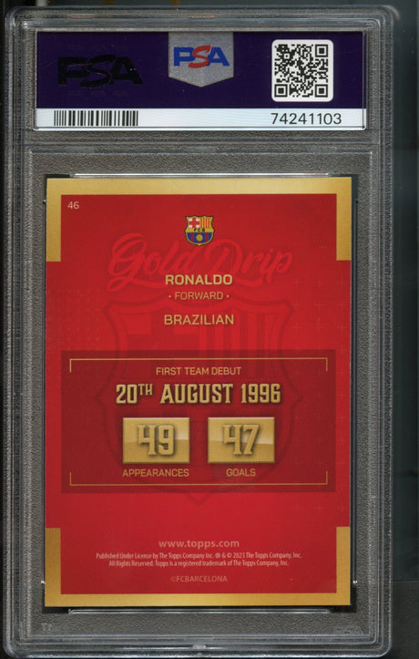 Ronaldo #46 Gold Drip PSA 10 [2022-23 Topps FC Barcelona Team Set]