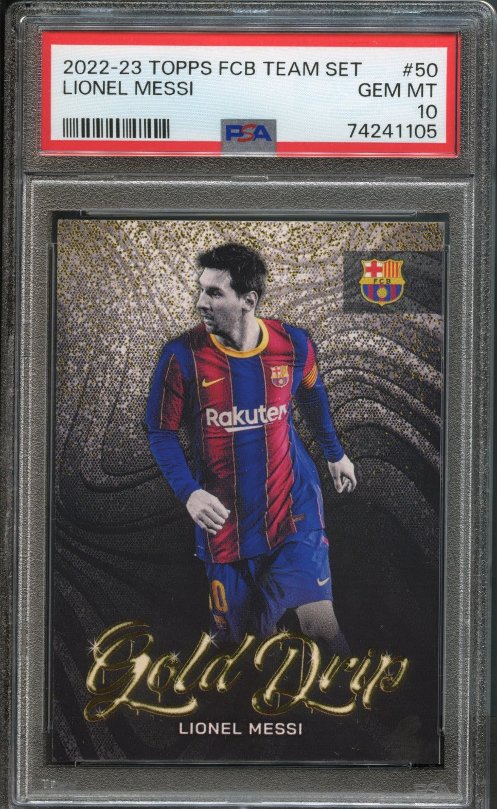 Lionel messi  gold 50枚限定 PSA10 Lionel Messi #50 Gold Drip PSA 10 [2022-23 Topps FC