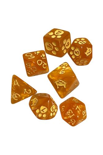 Kitten Polyhedral Dice Orange 7-Die Set