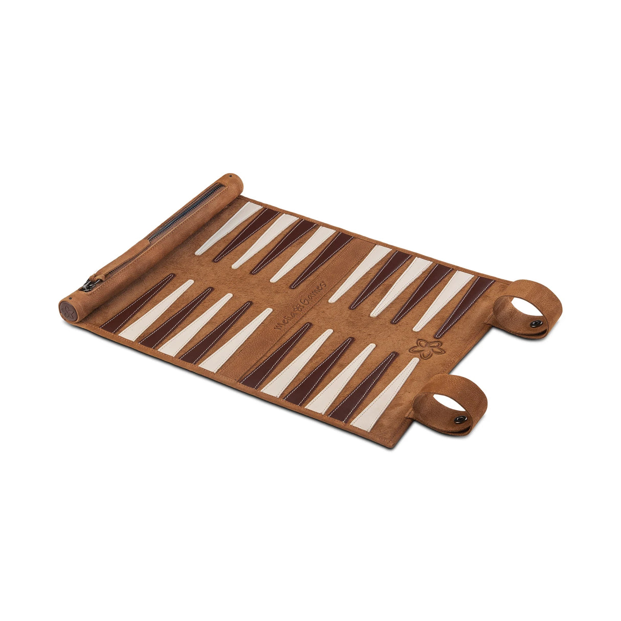 Melia Games Leather Rollup Backgammon - Whiskey