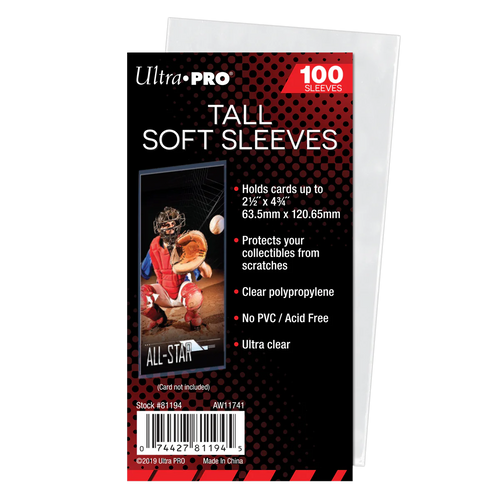 Ultra Pro Tall Soft Card Sleeves (2,5"x 4,75") 100
