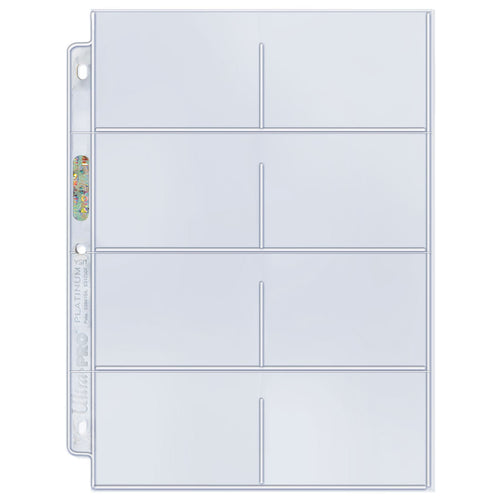 Ultra PRO 8-Pocket Platinum Page with 3.5" X 2.75" Pockets (100)