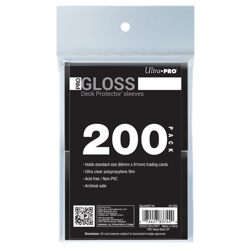 Ultra PRO PRO-Gloss Standard Deck Protector Sleeves Bundle - Black (200)
