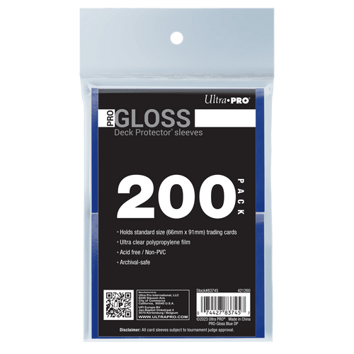 Ultra PRO PRO-Gloss Standard Deck Protector Sleeves Bundle - Blue (200)
