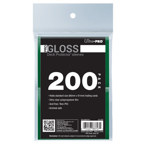 Ultra PRO PRO-Gloss Standard Deck Protector Sleeves Bundle - Green (200)