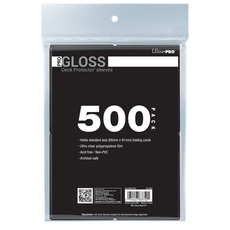Ultra PRO PRO-Gloss Standard Deck Protector Sleeves Bundle - Black (500)