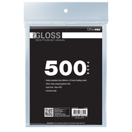 Ultra PRO PRO-Gloss Standard Deck Protector Sleeves Bundle - Clear (500)