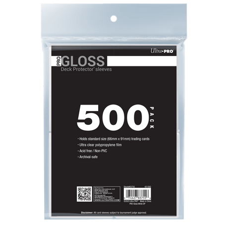Ultra PRO PRO-Gloss Standard Deck Protector Sleeves Bundle - White (500)