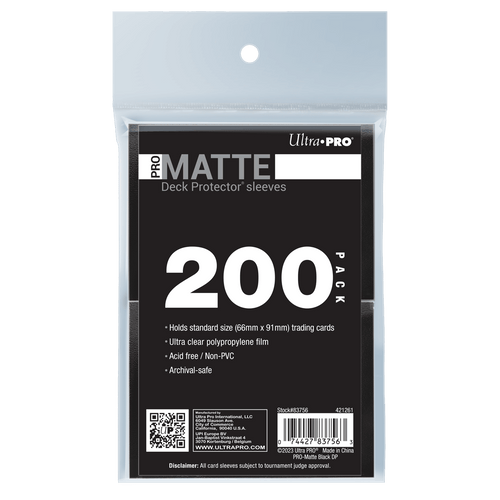 Ultra PRO PRO-Matte Standard Deck Protector Sleeves Bundle - Black (200)