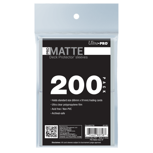 Ultra PRO PRO-Matte Standard Deck Protector Sleeves Bundle - Clear (200)