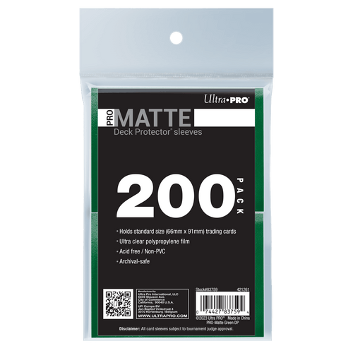 Ultra PRO PRO-Matte Standard Deck Protector Sleeves Bundle - Green (200)