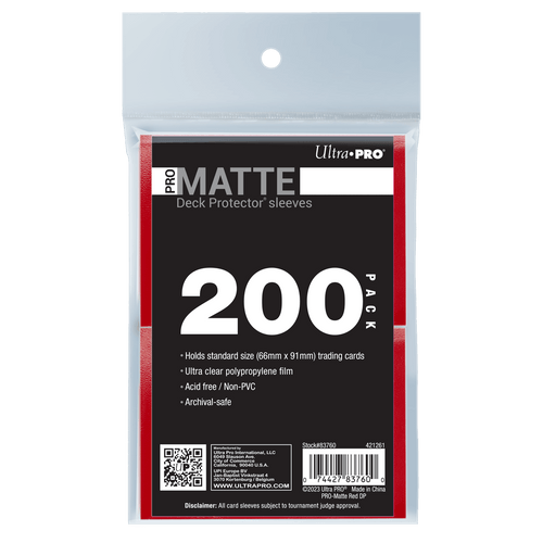 Ultra PRO PRO-Matte Standard Deck Protector Sleeves Bundle - Red (200)