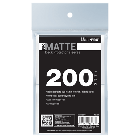Ultra PRO PRO-Matte Standard Deck Protector Sleeves Bundle - White (200)