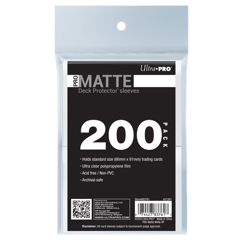 Ultra PRO PRO-Matte Standard Deck Protector Sleeves Bundle - White (200)