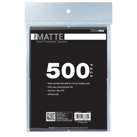 Ultra PRO PRO-Matte Standard Deck Protector Sleeves Bundle - Black (500)