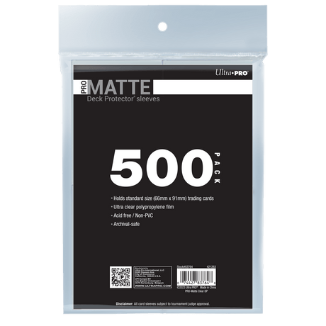 Ultra PRO PRO-Matte Standard Deck Protector Sleeves Bundle - Clear (500)