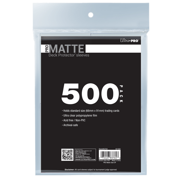 Ultra PRO PRO-Matte Standard Deck Protector Sleeves Bundle - Clear (500)