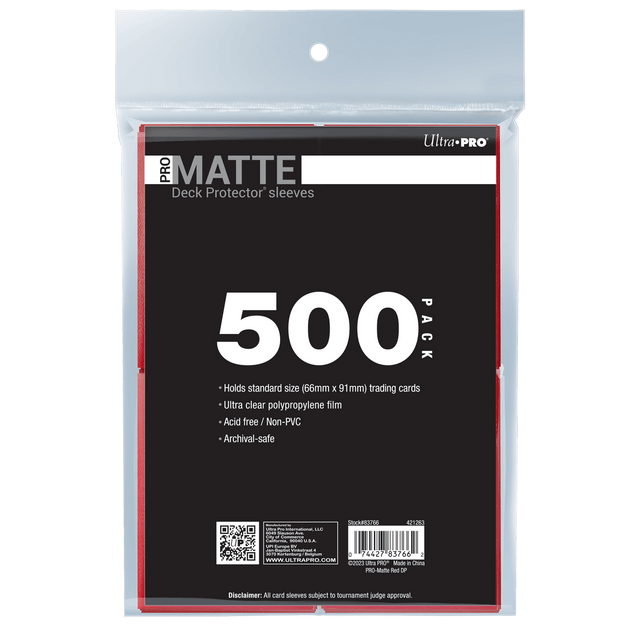 Ultra PRO PRO-Matte Standard Deck Protector Sleeves Bundle - Red (500)