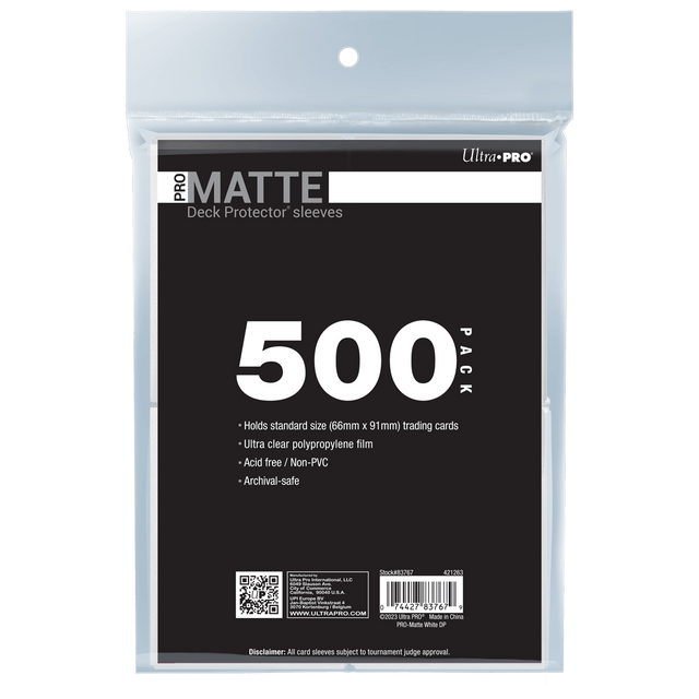 Ultra PRO PRO-Matte Standard Deck Protector Sleeves Bundle - White (500)
