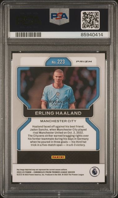 Erling Haaland #223 Purple Mojo PSA 10 [2022/23 Panini Chronicles]