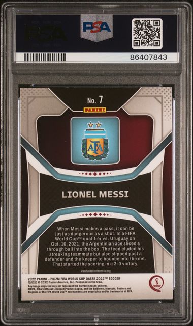 Lionel Messi #7 PSA 9 [2022-23 Panini Prizm World Cup Qatar]