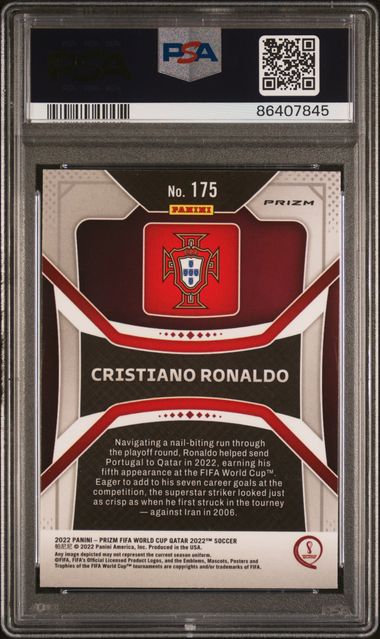 Christiano Ronaldo #175 Green Wave PSA 9 [2022 Panini Prizm World Cup Qatar]