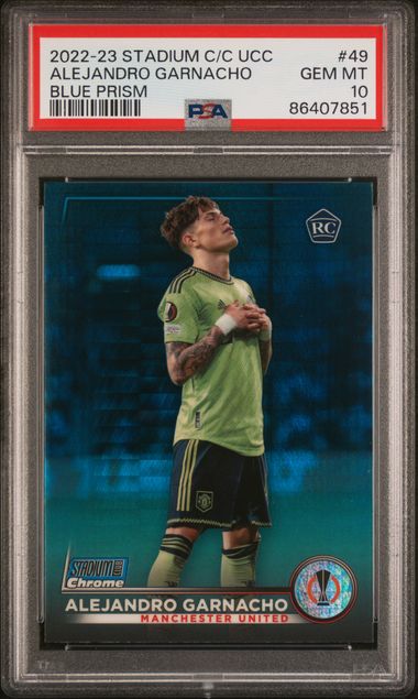 その他 TOPPS CHROME GARNACHO RC REFRACTOR PSA10 Alejandro Garnacho 2022 Topps Chrome UEFA Club Competitions